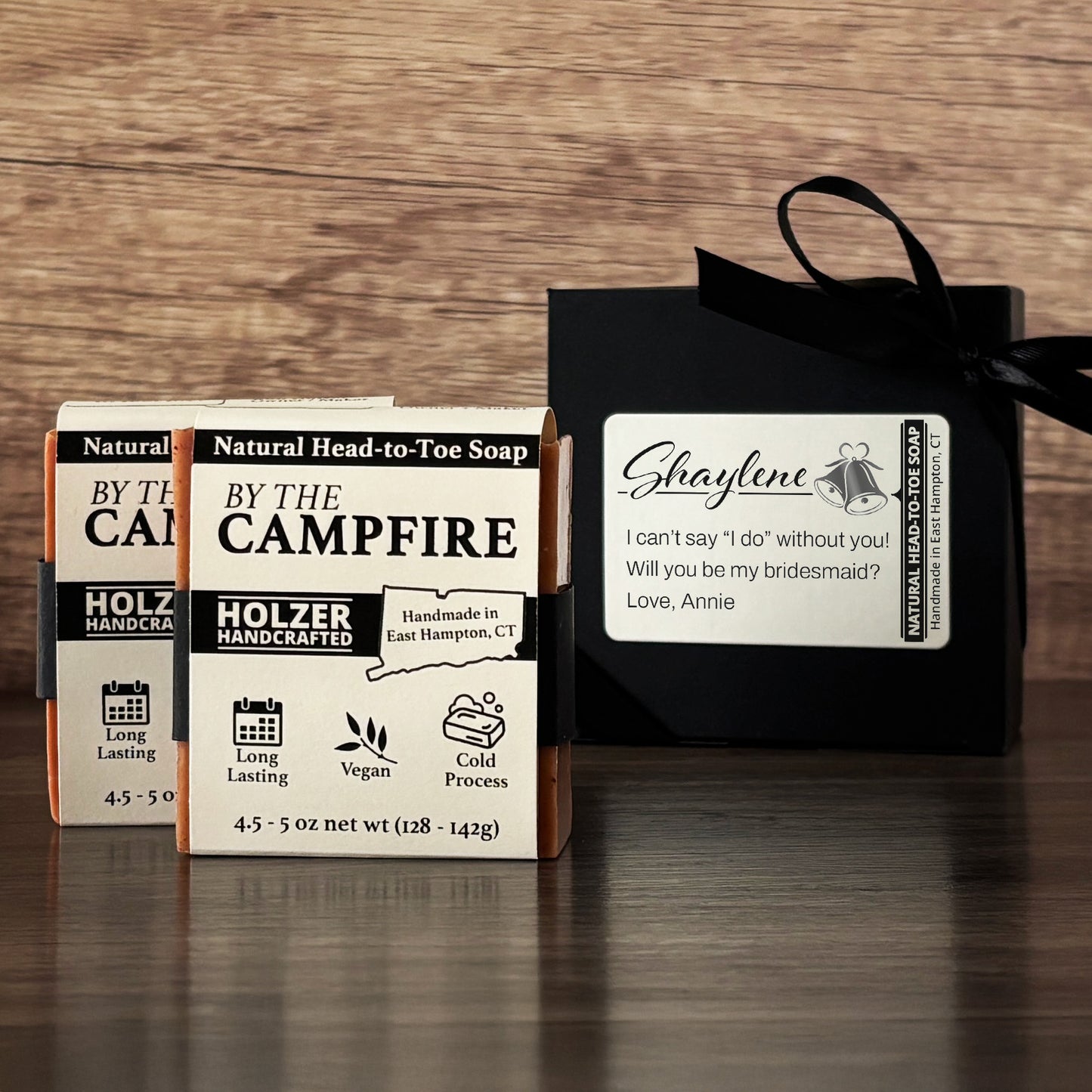 Personalized Bar Soap Gift Set - Custom Bridesmaid, Maid of Honor Proposal, Natural Head to Toe Soap