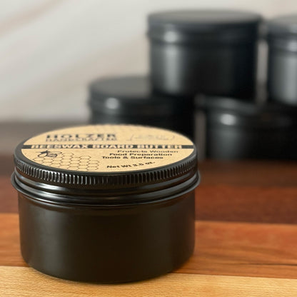 Handcrafted Beeswax Board Butter for Food-Contact Wood Surfaces - 3.5 oz net weight in reusable tin