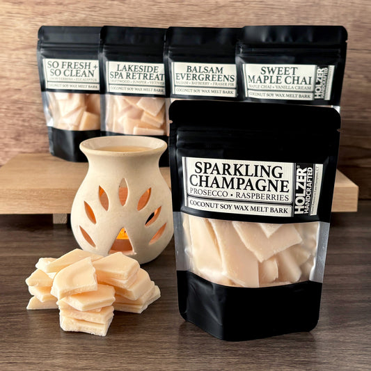Luxury Scented Wax Melt Bark Discovery Set of 5 Full Size Resealable Pouches