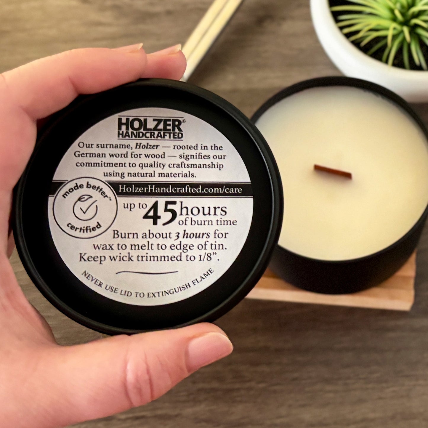 Relaxing in Belltown - Cocoa Butter + Cashmere Scented Wood Wick Candle, 8oz Tin