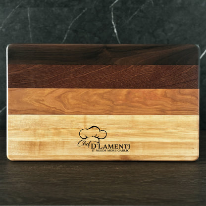 Personalized Chef Cutting Board, Reversible, Custom Engraved Gift, 16x10