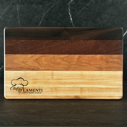 Personalized Chef Cutting Board, Reversible, Custom Engraved Gift, 16x10