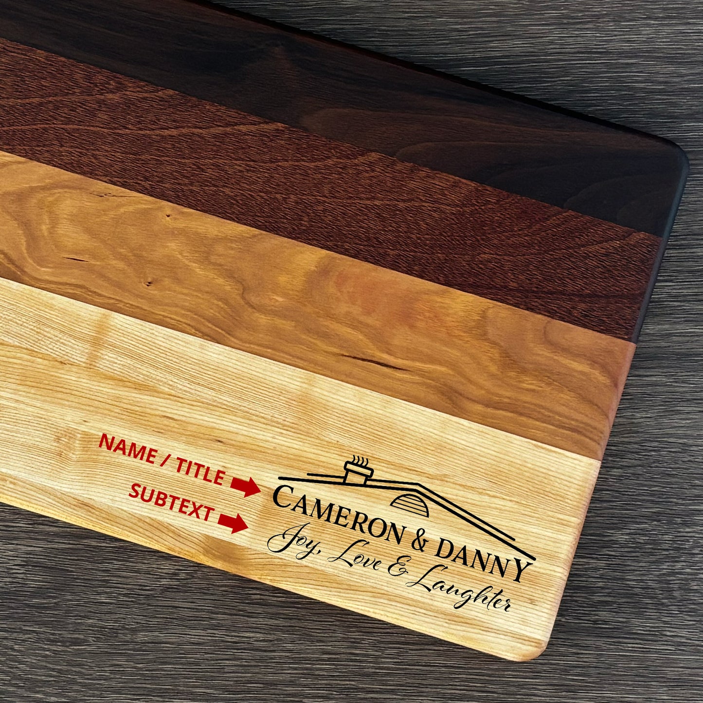 Personalized Housewarming Cutting Board, Reversible, Custom Engraved New Home Gift, 16x10