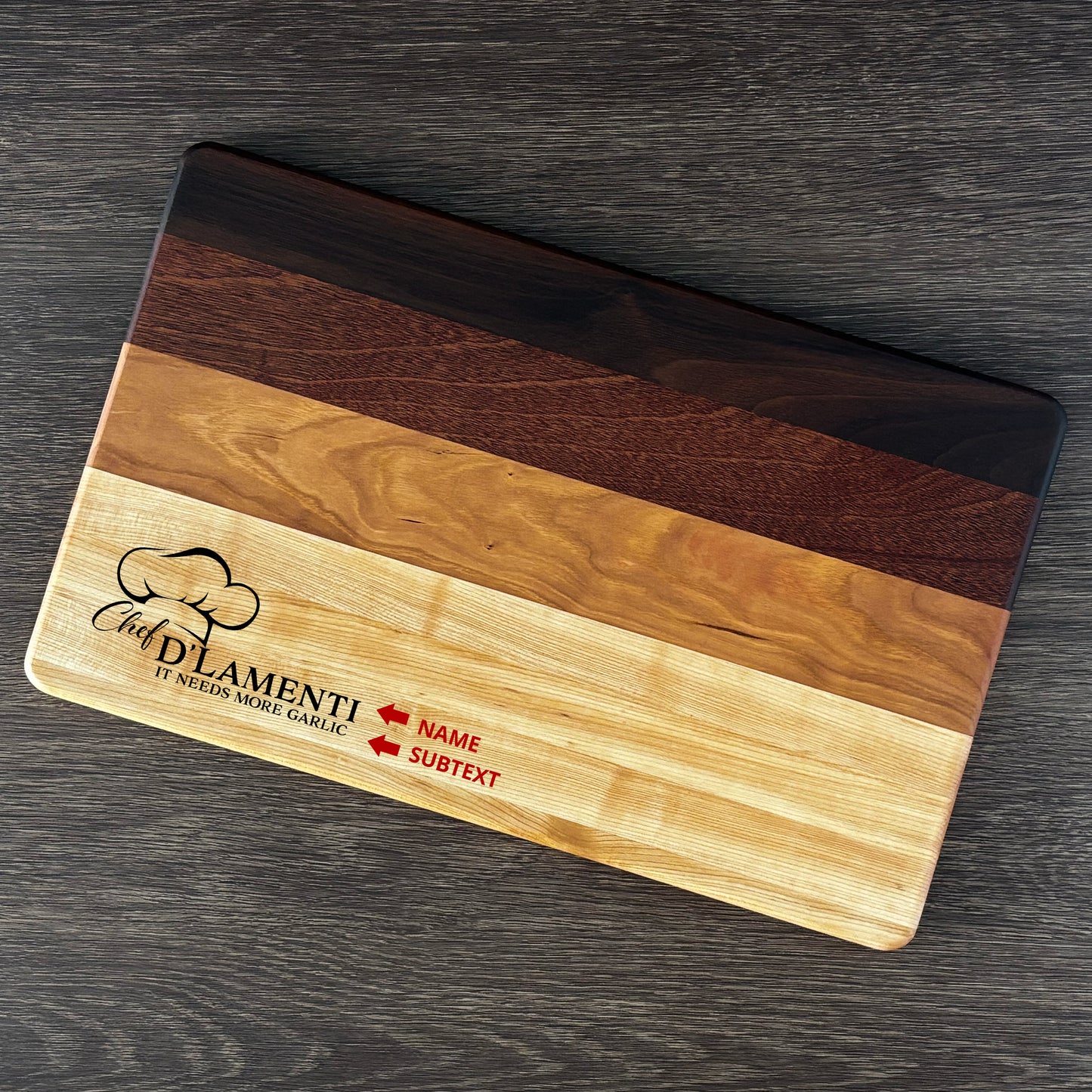 Personalized Chef Cutting Board, Reversible, Custom Engraved Gift, 16x10