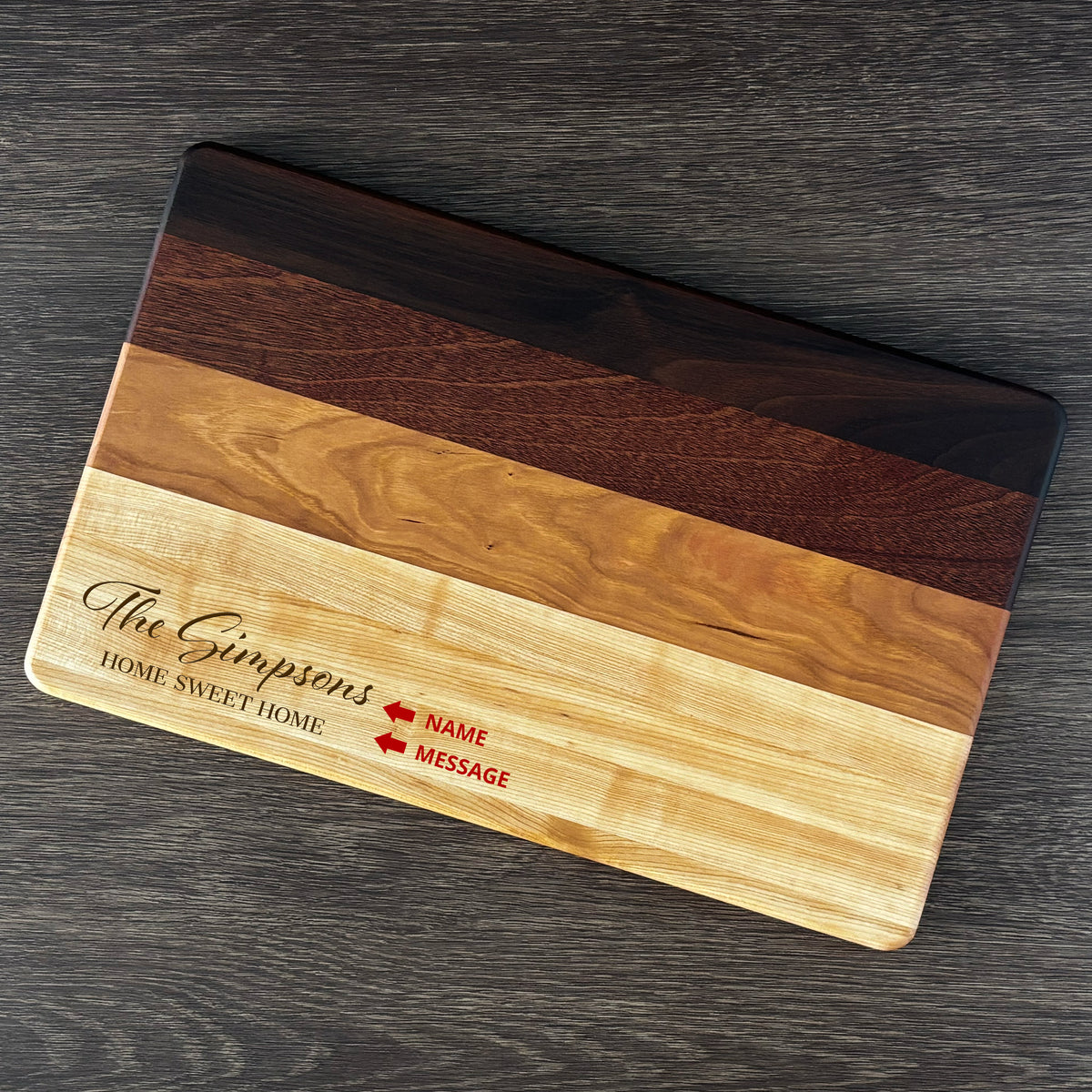 Personalized Cutting Board, Reversible, Custom Engraved Name Gift, 16x10
