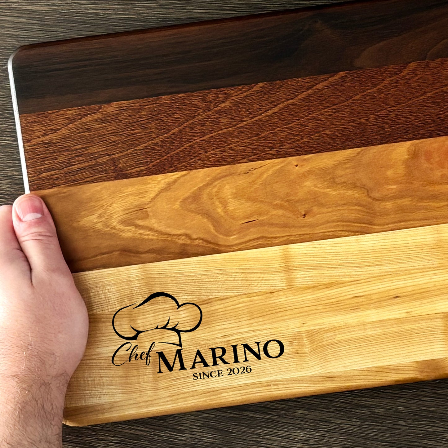 Personalized Chef Cutting Board, Reversible, Custom Engraved Gift, 16x10