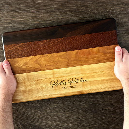 Personalized Cutting Board, Reversible, Custom Engraved Name Gift, 16x10