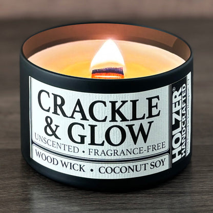 Fragrance-Free Unscented Natural Wood Wick Candle, 8oz Tin