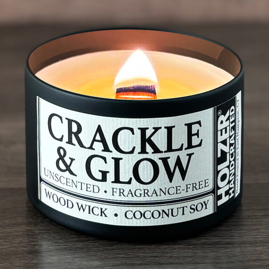 Fragrance-Free Unscented Natural Wood Wick Candle, 8oz Tin