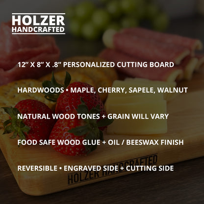 Personalized Housewarming Cutting Board, Reversible, Custom Engraved New Home Gift, 12x8