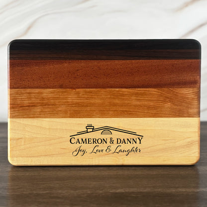 Personalized Housewarming Cutting Board, Reversible, Custom Engraved New Home Gift, 12x8