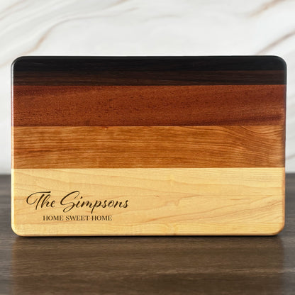 Personalized Cutting Board, Reversible, Custom Engraved Name Gift, 12x8