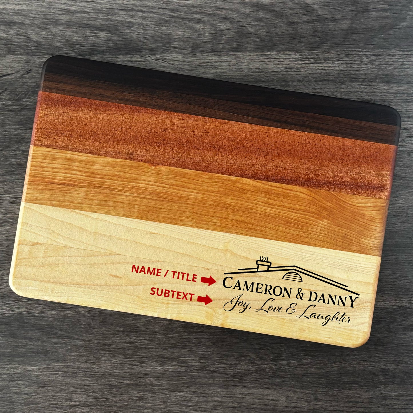 Personalized Housewarming Cutting Board, Reversible, Custom Engraved New Home Gift, 12x8