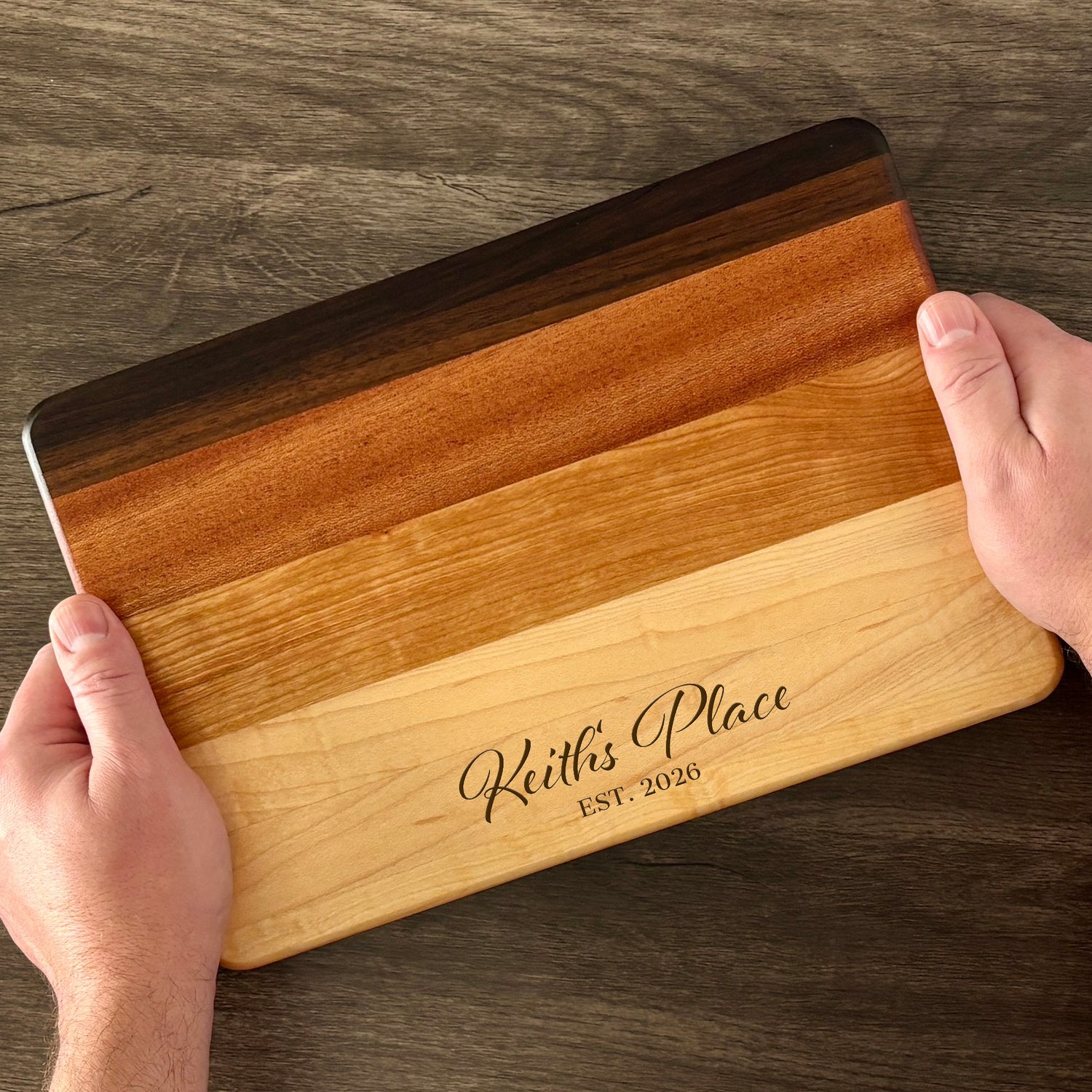 Personalized Cutting Board, Reversible, Custom Engraved Name Gift, 12x8