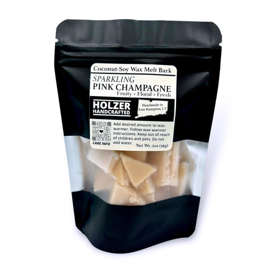 Sparkling Pink Champagne - Prosecco + Raspberries Scented Wax Melt Bark in Resealable Pouch