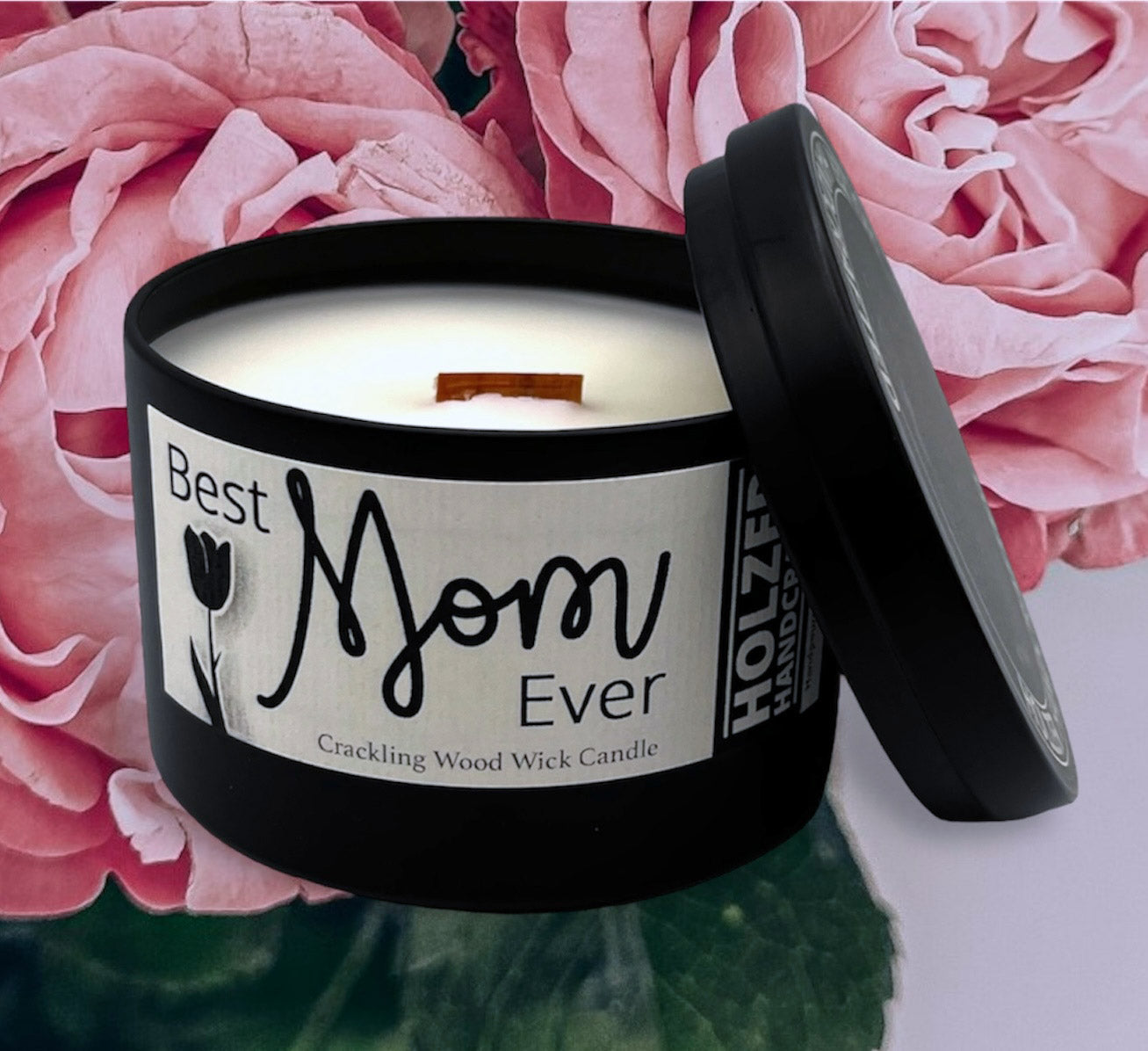 Mother's Day Custom Crackling Wood Wick Scented Candle