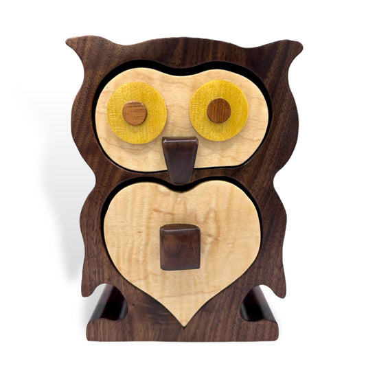 3D Owl Bandsaw Jewelry Box - Made to Order