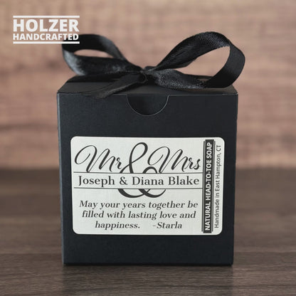 Personalized Bar Soap Gift Set - Custom Mr & Mrs Wedding Keepsake, Natural Head to Toe Soap