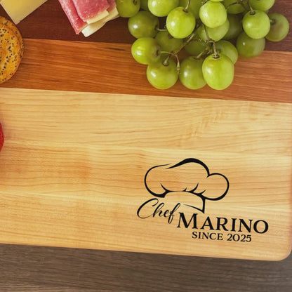 Personalized Chef Cutting Board, Reversible, Custom Engraved New Home Gift, 18x12