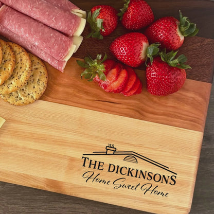 Personalized Housewarming Cutting Board, Reversible, Custom Engraved New Home Gift, 16x10