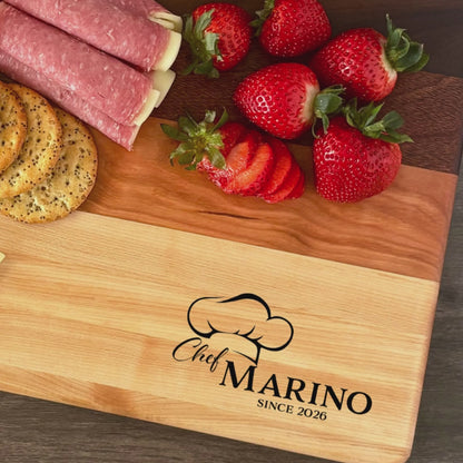 Personalized Chef Cutting Board, Reversible, Custom Engraved Gift, 16x10