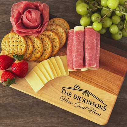 Personalized Housewarming Cutting Board, Reversible, Custom Engraved New Home Gift, 12x8