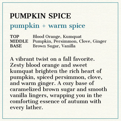 Pumpkin Spice - Natural Head to Toe Soap Bar - Pumpkin + Warm Spice