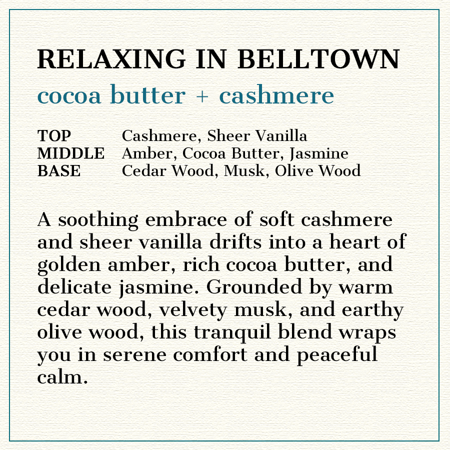 Relaxing in Belltown - Cocoa Butter + Cashmere Scented Wood Wick Candle