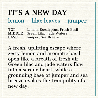 It's A New Day - Lemon + Lilac Leaves + Juniper Scented Wood Wick Candle