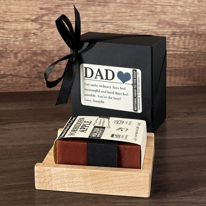 Personalized Bar Soap Gift Set - Custom Dad, Grandpa, Special Guy Keepsake, Natural Head to Toe Soap