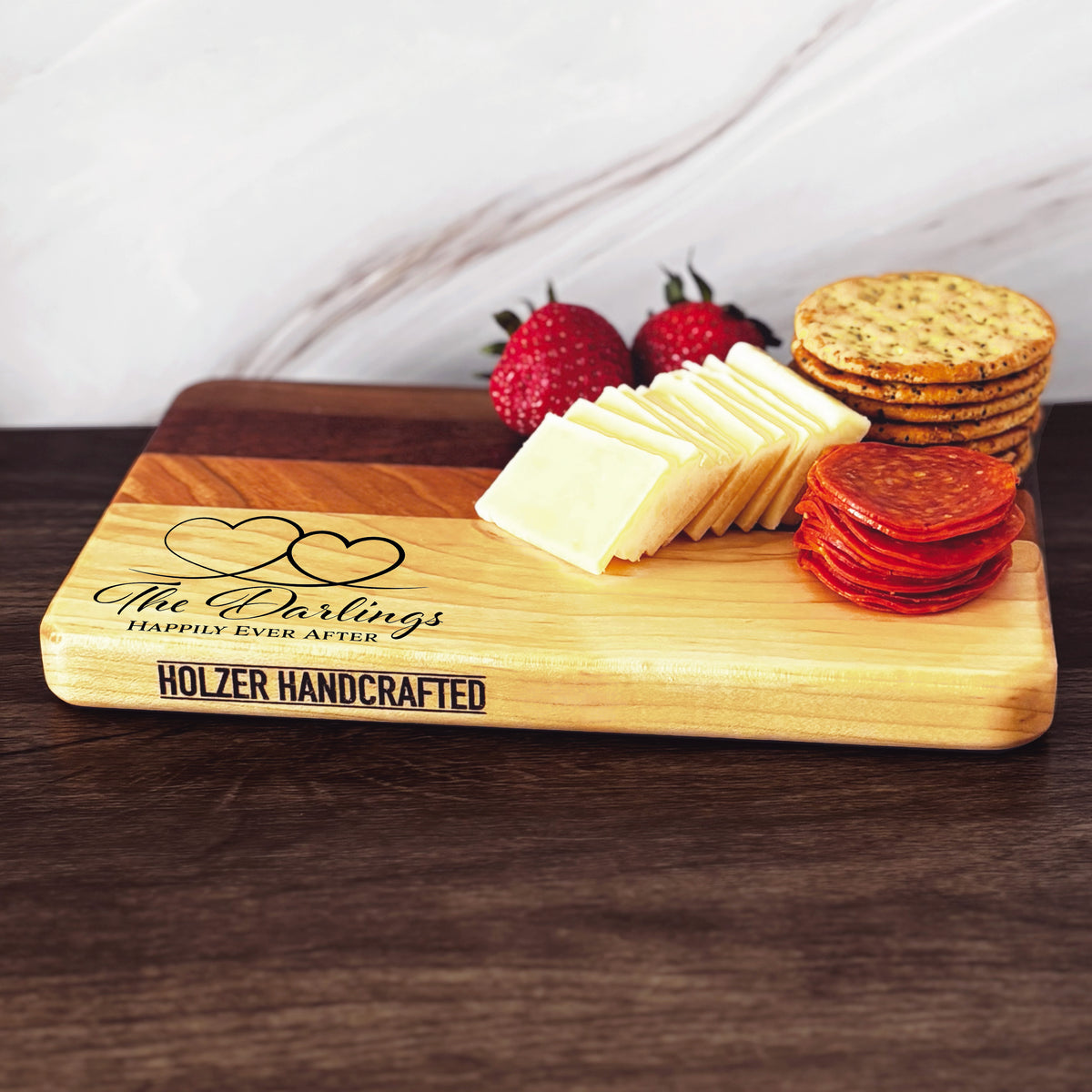 Personalized Couples Cutting Board, Reversible, Custom Engraved Name Gift, 9x6