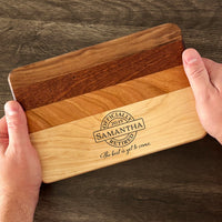 Personalized Retirement Cutting Board, Reversible, Custom Engraved Gift, 9x6