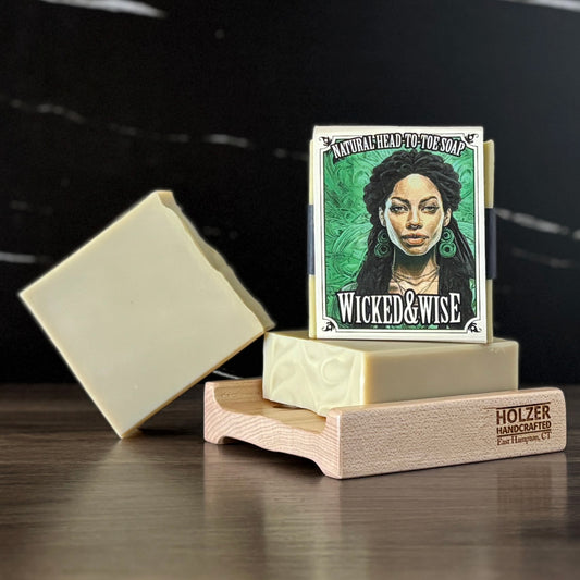 WICKED & WISE - Natural Head to Toe Soap Bar - Lemon + Lilac Leaves + Juniper - Cinematic Legends