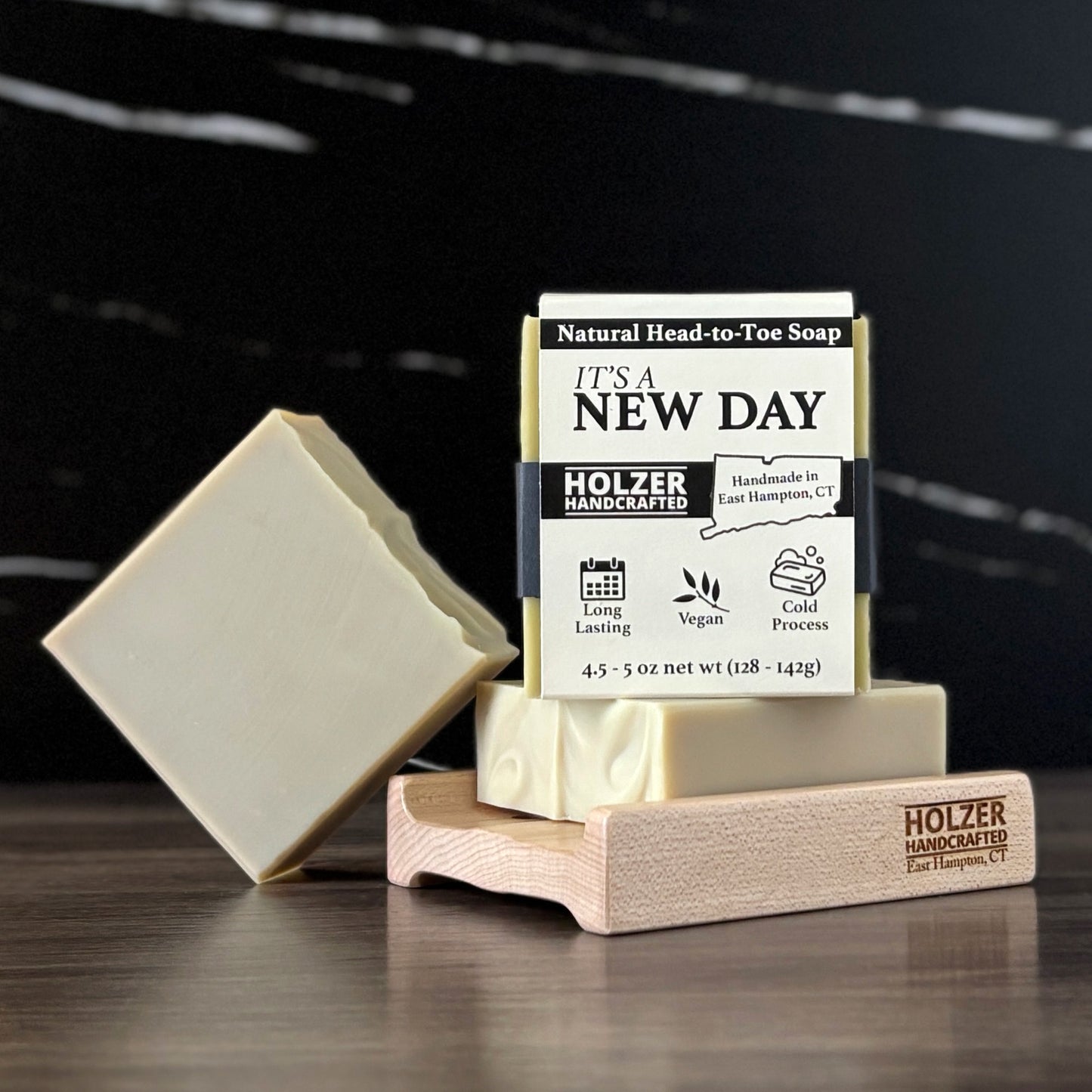 It's A New Day - Natural Head to Toe Soap Bar - Lemon + Lilac Leaves + Juniper