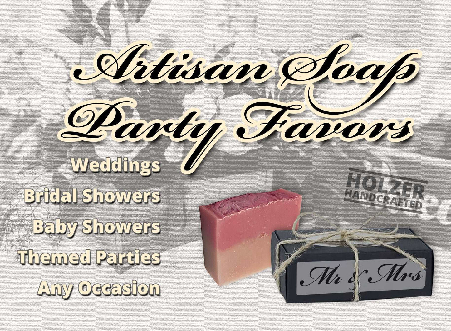 Artisan Handcrafted Soap Party Favor Package, Cold Process, Vegan