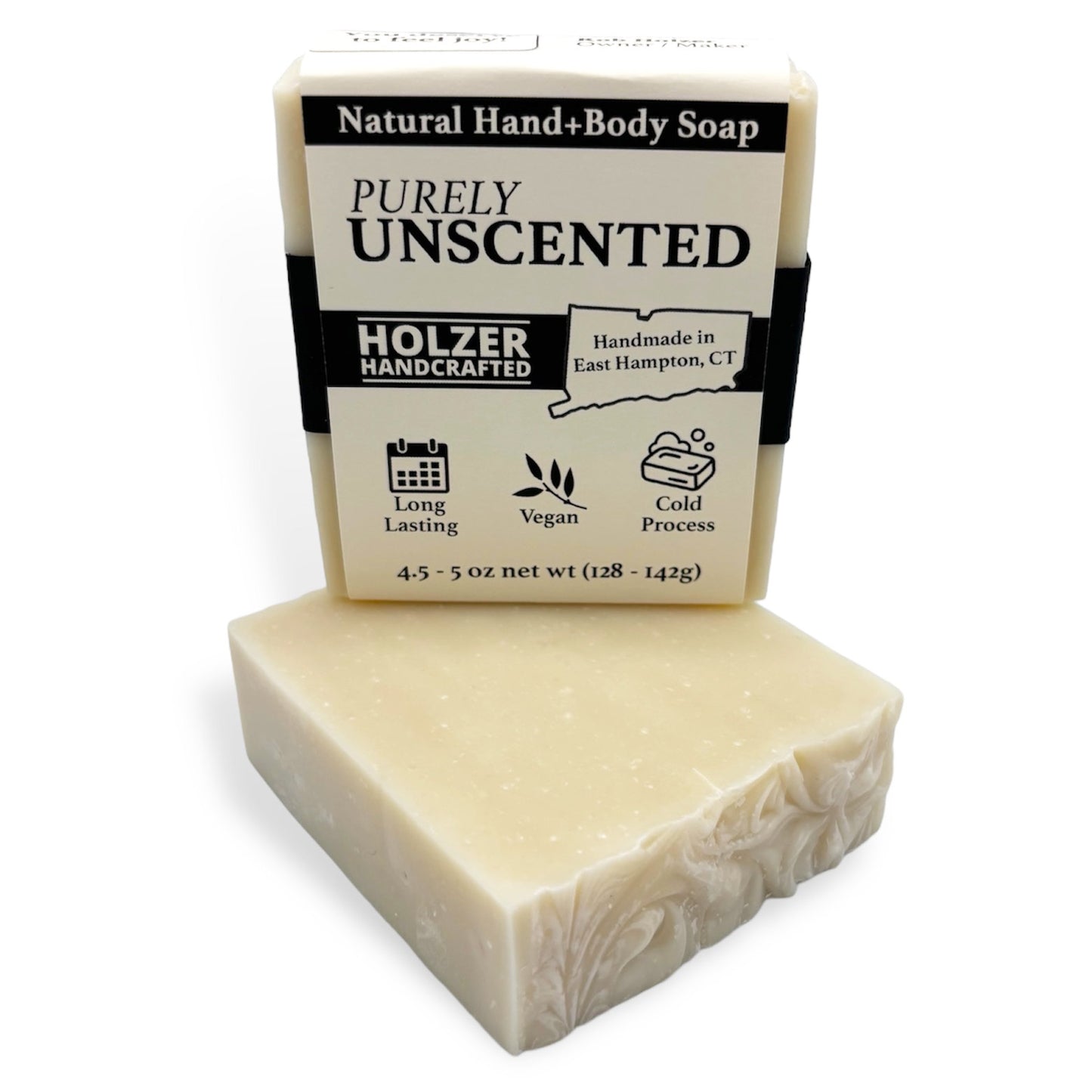 Purely Unscented Premium Artisan Soap Bar, Cold Process, Vegan