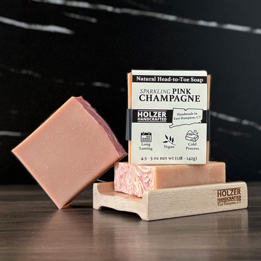 Sparkling Pink Champagne - Natural Head to Toe Soap Bar - Prosecco + Raspberries