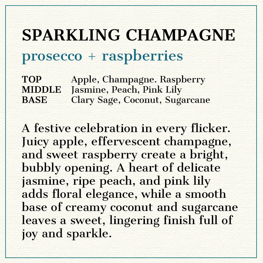 Sparkling Champagne - Prosecco + Raspberries Scented Wax Melt Bark in Resealable Pouch