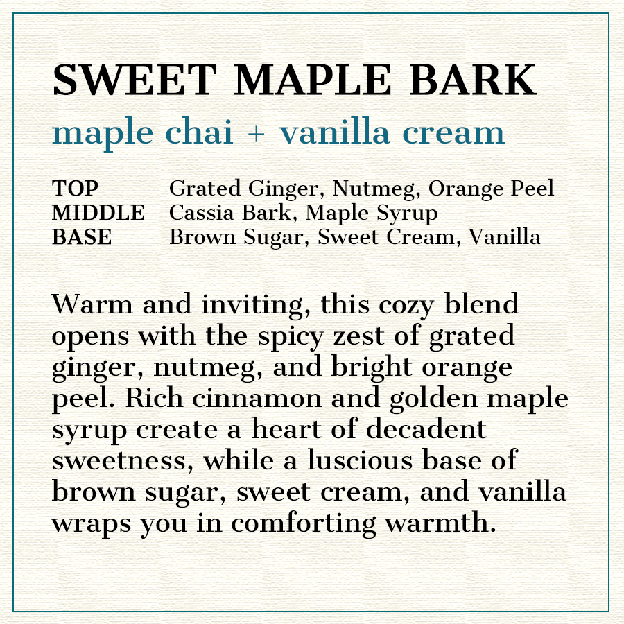 Sweet Maple Bark - Maple Chai + Vanilla Cream Scented Wood Wick Candle