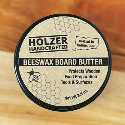Handcrafted Beeswax Board Butter for Food-Contact Wood Surfaces - 3.5 oz net weight in reusable tin