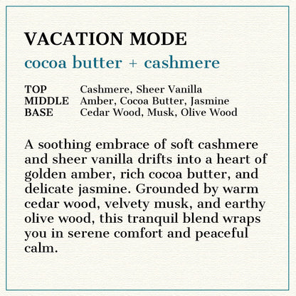 Vacation Mode - Natural Head to Toe Soap - 4.5oz Bar - Cocoa Butter + Cashmere