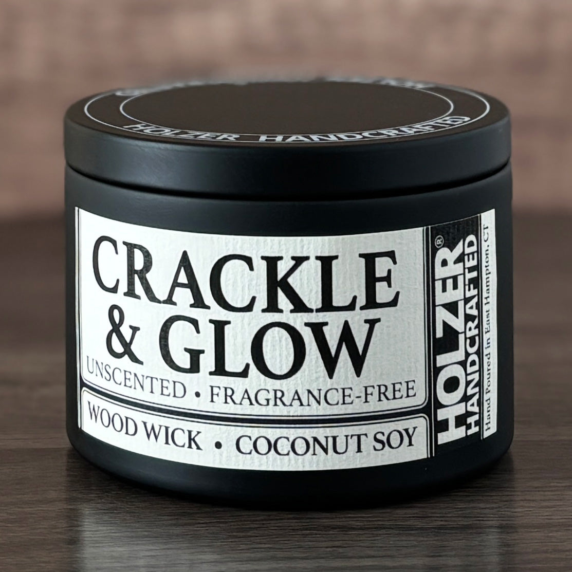 Fragrance-Free Unscented Natural Wood Wick Candle, 8oz Tin