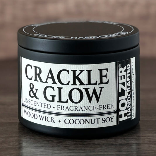 Fragrance-Free Unscented Natural Wood Wick Candle, 8oz Tin