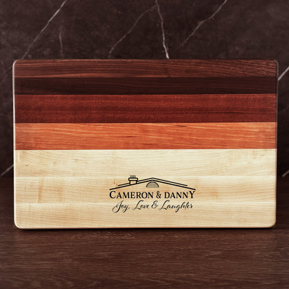 Personalized Housewarming Cutting Board, Reversible, Custom Engraved New Home Gift, 18x12