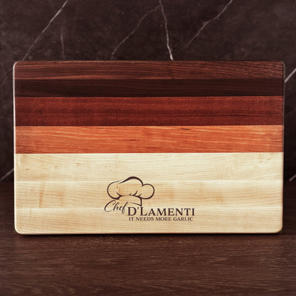 Personalized Chef Cutting Board, Reversible, Custom Engraved New Home Gift, 18x12