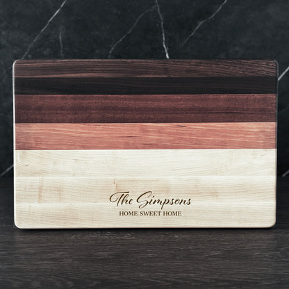 Personalized Cutting Board, Reversible, Custom Engraved Name Gift, 18x12