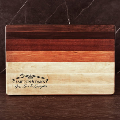 Personalized Housewarming Cutting Board, Reversible, Custom Engraved New Home Gift, 18x12
