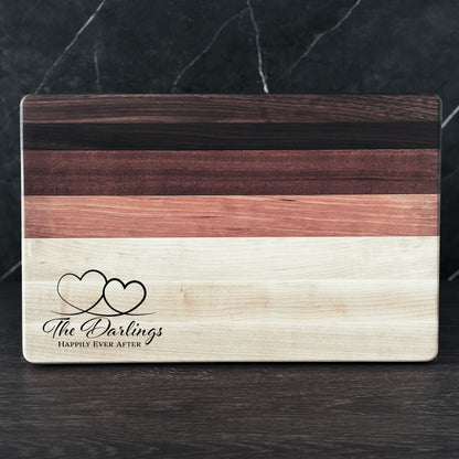 Personalized Couples Cutting Board, Reversible, Custom Name Engraved Gift, 18x12