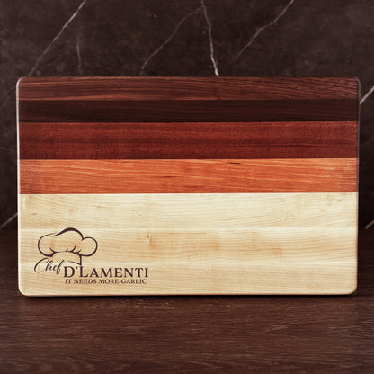 Personalized Chef Cutting Board, Reversible, Custom Engraved New Home Gift, 18x12
