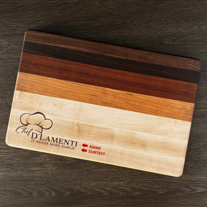 Personalized Chef Cutting Board, Reversible, Custom Engraved New Home Gift, 18x12